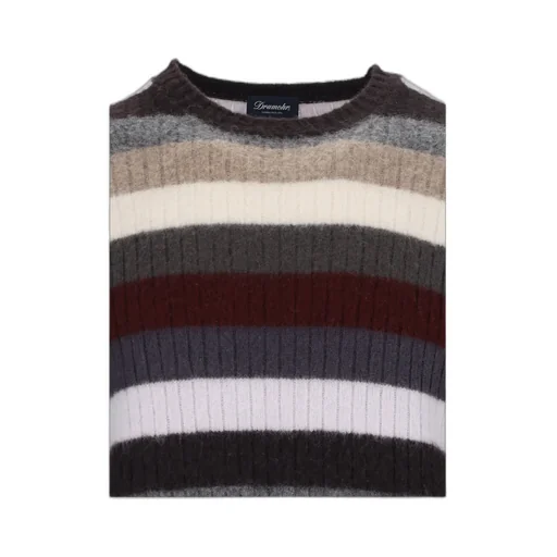 Drumohr Striped Ribbed Knit Top
