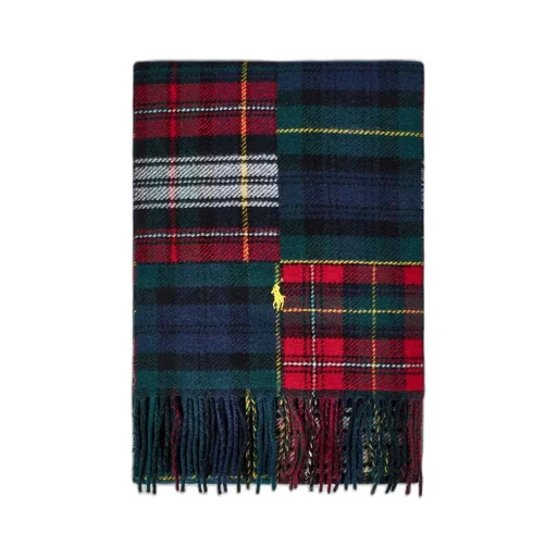 Polo Ralph Lauren Logo Detailed Check-Patterned Scarf