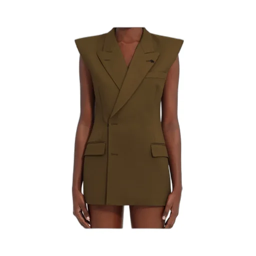 Double-Breasted Twill Gilet