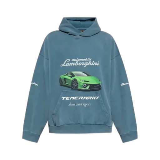 X Automobili Lamborghini Logo Printed Hoodie
