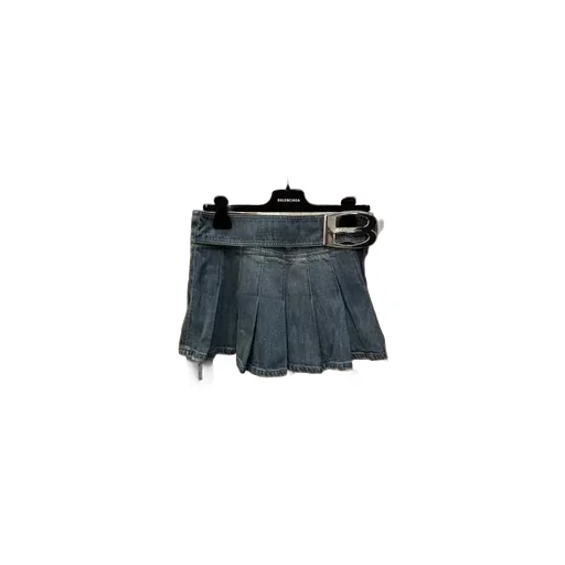 Buckle Pleated Mini Skirt