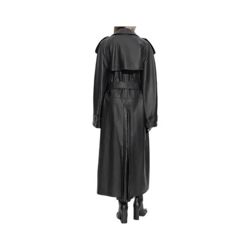 Belted Leather Trench Coat