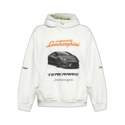 X Automobili Lamborghini Logo Printed Hoodie