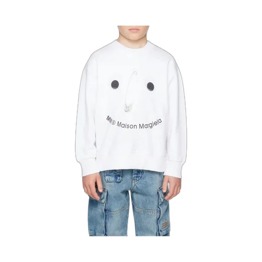 Mm6 Maison Margiela Kids Safety Pin Print Crewneck Sweatshirt