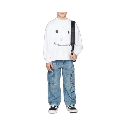Mm6 Maison Margiela Kids Safety Pin Print Crewneck Sweatshirt