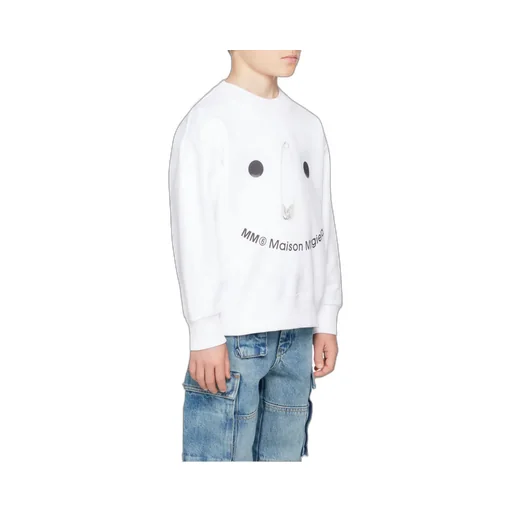 Mm6 Maison Margiela Kids Safety Pin Print Crewneck Sweatshirt