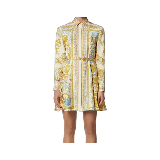 Versace Barocco Printed Long-Sleeved Dress