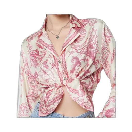 Versace Barocco Printed Cropped Shirt