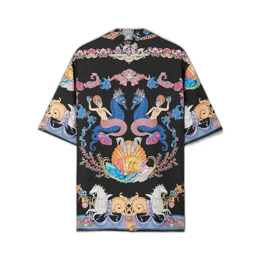 Versace Coral Theatre Printed Short-Sleeved Shirt