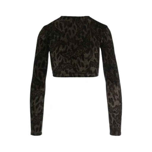 Fiorucci Leopard-Printed Long-Sleeved Cropped Top