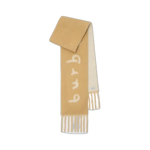 Burberry Logo Jacquard Fringed Scarf