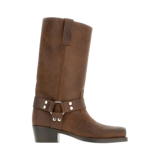 45Mm Buckle-Strap Leather Boots