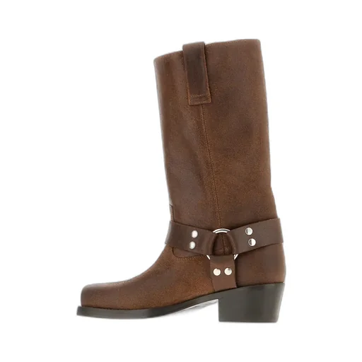 45Mm Buckle-Strap Leather Boots