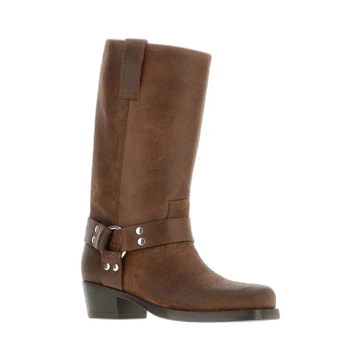 45Mm Buckle-Strap Leather Boots