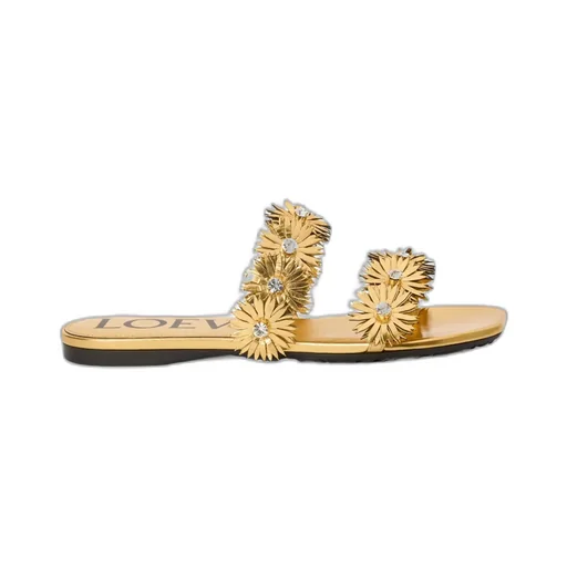 Petal Flower Sandal In Calfskin And Crystals