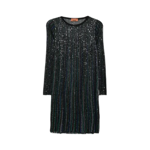Missoni Lurex Long-Sleeved Short Dress