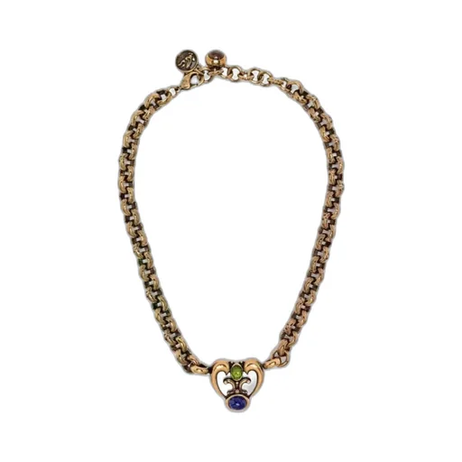 Chain-Link Heart-Pendant Necklace