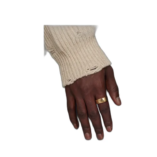 Mm6 Maison Margiela Minimal Logo Cut-Out Ring