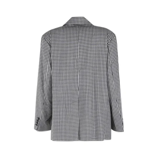 Gingham Check-Pattern Blazer