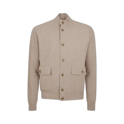 Ribbed-Cuff Cardigan