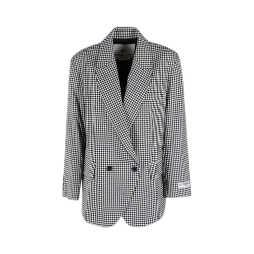 Gingham Check-Pattern Blazer