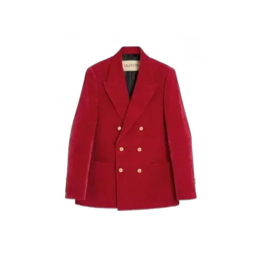 Valentino	Double-Breasted Long-Sleeved Jacket