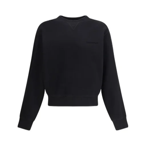 Ribbed-Hem Crew-Neck Sweatshirt
