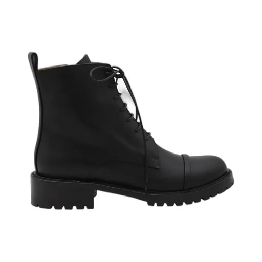 Round Toe Lace-Up Ankle Boots