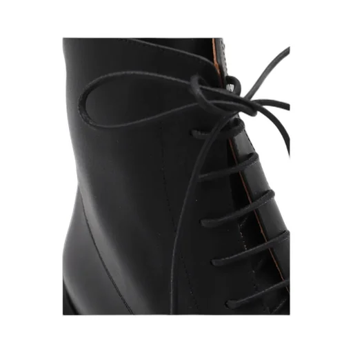 Round Toe Lace-Up Ankle Boots