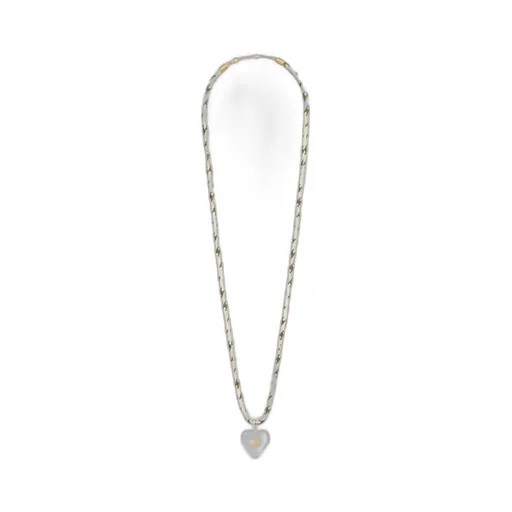 Celine CŒUr Triomphe Necklace In Silk, Resin And Brass With Gold Finish
