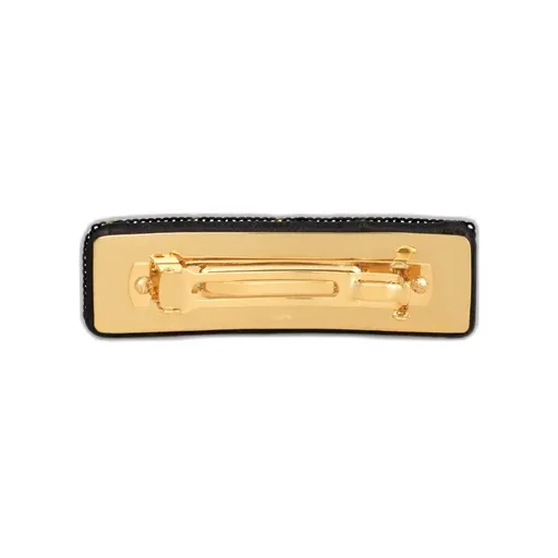 Celine Striped Sequins Hair Clip In Polyester And Brass With Gold Finish