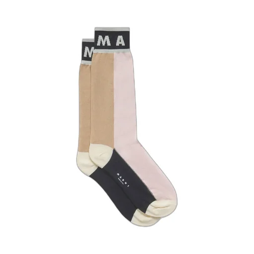 Pink Colour-Block Cotton Socks