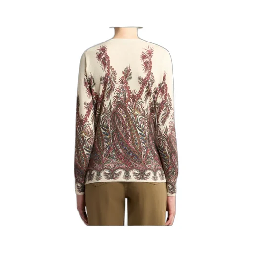 Silk And Cashmere Cardigan With Placed Print