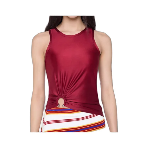 Rabanne Sleeveless Crewneck Ruched Top
