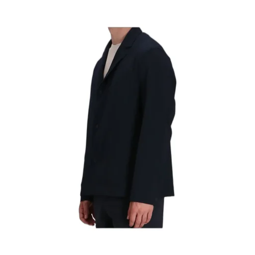 Notched-Collar Button-Up Jacket