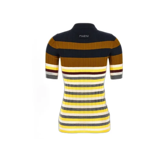 Marni Striped Ribbed Polo Shirt