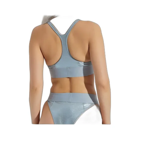 Zaira-D-Pop Metallic Racerback Bikini Top