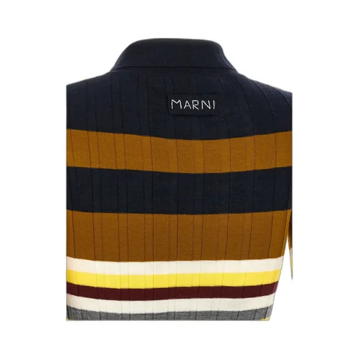 Marni Striped Ribbed Polo Shirt