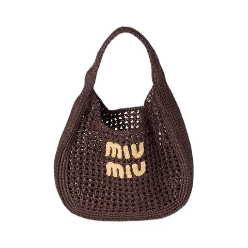Raffia-Effect Woven Hobo Bag