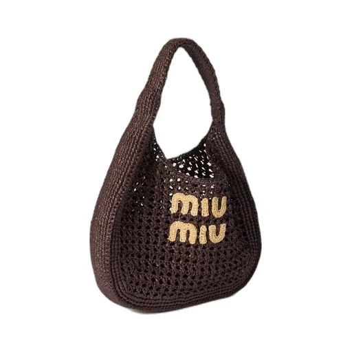 Raffia-Effect Woven Hobo Bag