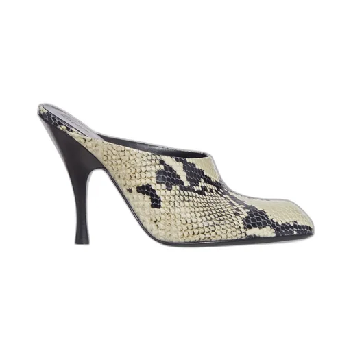 Snakeskin-Effect Heeled Mules