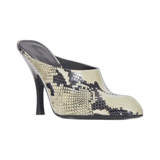 Snakeskin-Effect Heeled Mules