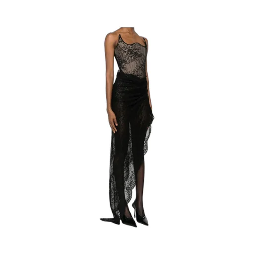 Giuseppe Di Morabito Lace Asymmetric Strapless Maxi Dress