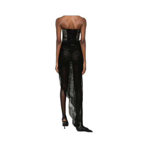 Giuseppe Di Morabito Lace Asymmetric Strapless Maxi Dress