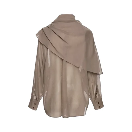 Classic Oversized Shirt In Brown