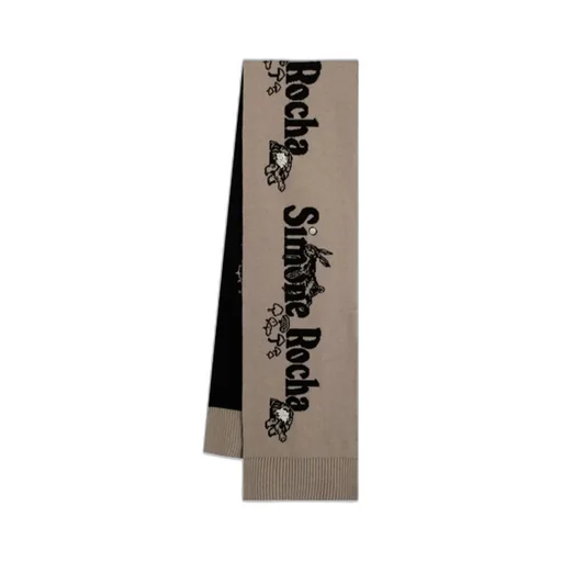 Long Graphic Logo Knit Scarf