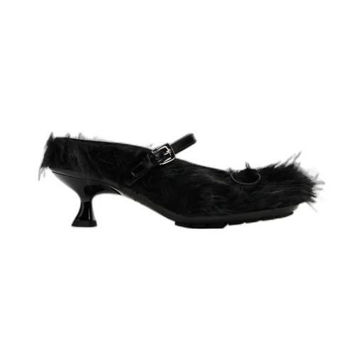 60Mm Fur-Trimmed Buckle Mules