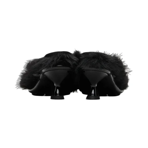 60Mm Fur-Trimmed Buckle Mules