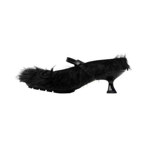 60Mm Fur-Trimmed Buckle Mules