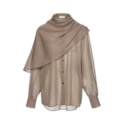 Classic Oversized Shirt In Brown